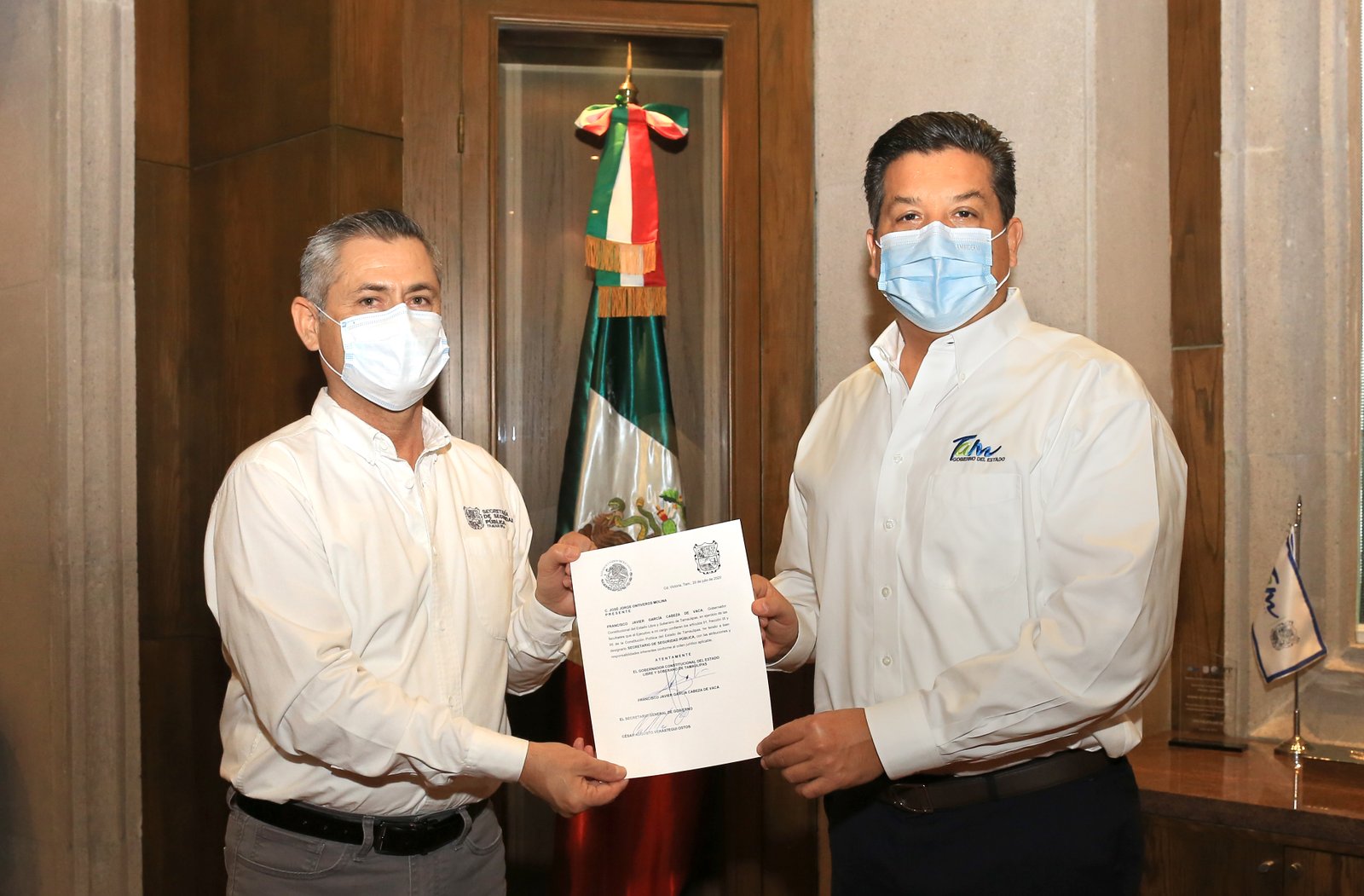 TAM-131-2020.-Gobernador entrega nombramiento a nuevo titular de Seguridad Pública en Tamaulipas