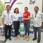 DIF Tampico recibe donativo de 586 litros de pintura de Comex para renovar sus centros y espacios comunitarios